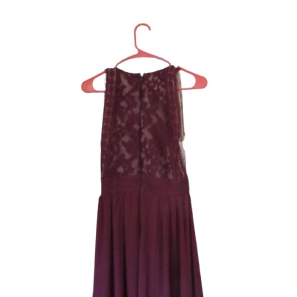 NWT, Lulus Forever And Always Burgundy Lace Maxi Dress Size XS - Picture 11 of 11